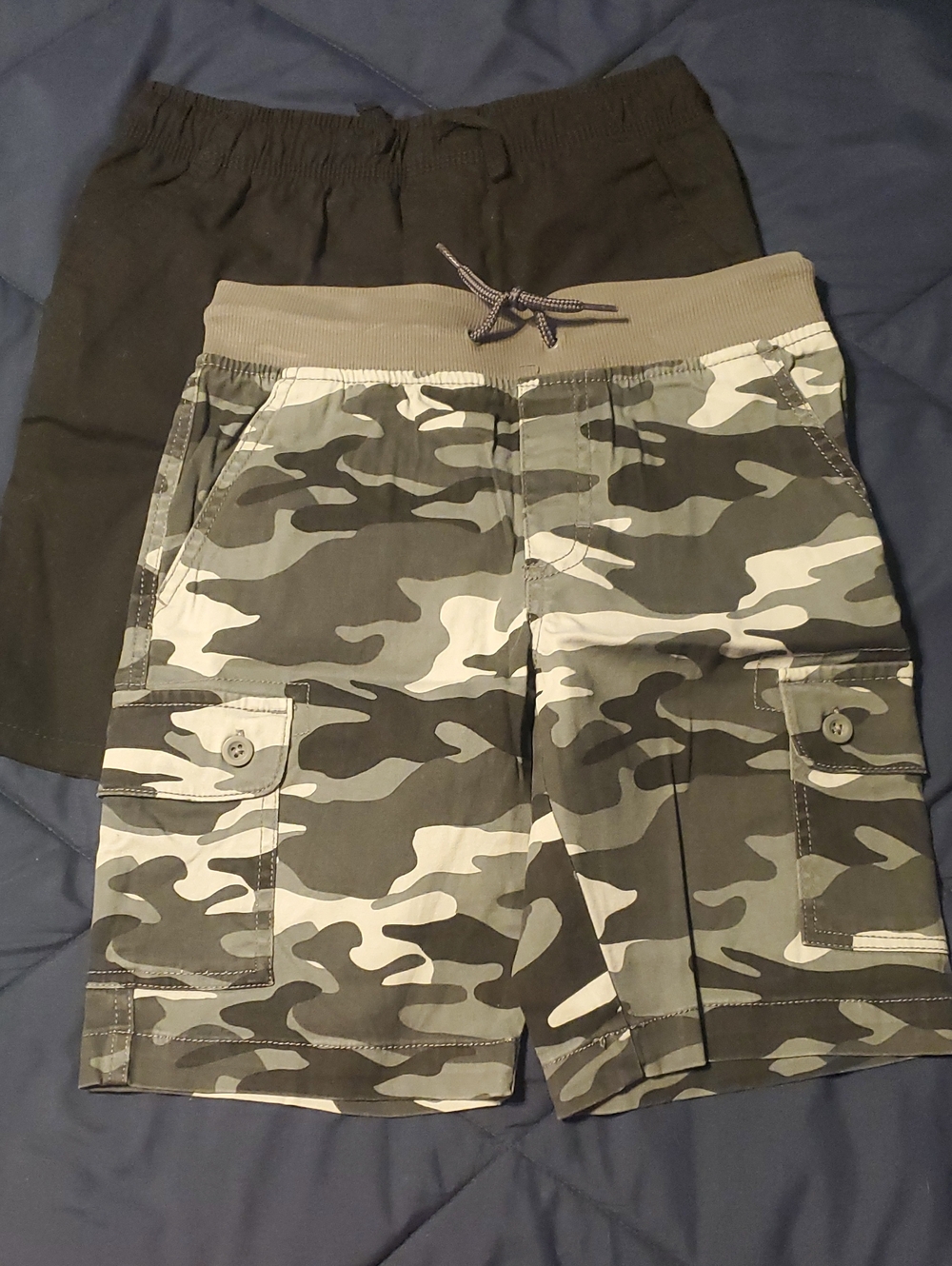 wonder nation Boys Camo Cargo Shorts with Black Pull-On Short